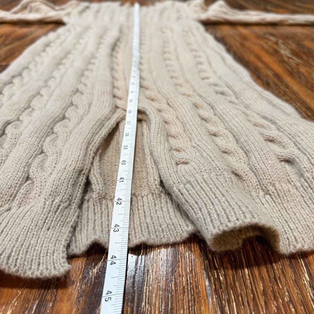 Size XL Beige Cable Knit Midi Sweater Dress Long Sleeve Front Slit 0XL SHEIN - Picture 6 of 6